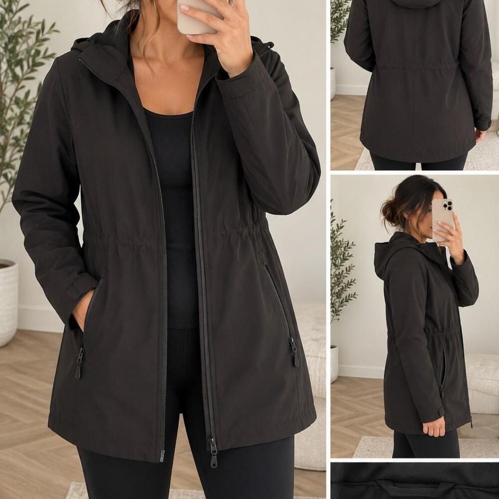 33000ft black hooded jacket